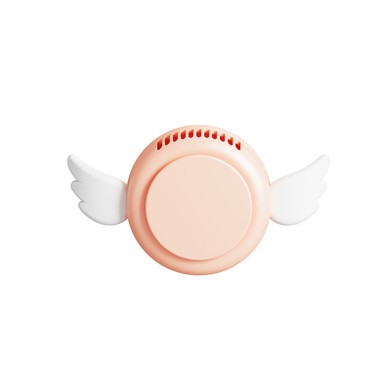 Creative Outdoor Hanging Neck Fan Big Wind Little Angel Mini Fan Portable Silent Fan Gift Customization