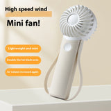 Handheld Fan Portable Silicone Handle Fixed Neck Mini