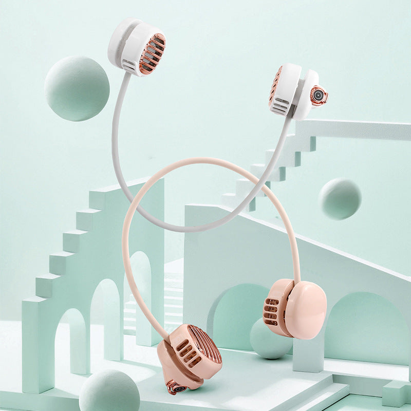 New Cute USB Mini Retro Lazy Neck Fan Creative